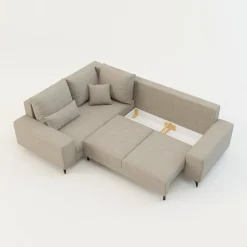 Clearance Comfort Line Narożnik rozkładany beżowy PIAVE lewy