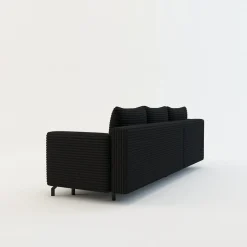 Discount FN Design Narożnik rozkładany czarny ASOLO lewy