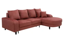 Clearance Comfort Line Narożnik rozkładany koralowy NAPOLI prawy