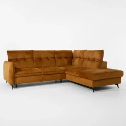 Discount Agio Divani Narożnik rozkładany musztardowy GOJA prawy