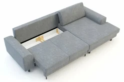 New Comfort Line Narożnik rozkładany szary HARISON prawy
