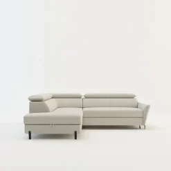 Clearance Instilo Narożnik rozkładany z regulowanymi zagłówkami jasnoszary ROMEO prawy