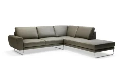 Discount Trend Line Narożnik skórzany szary SPRING prawy