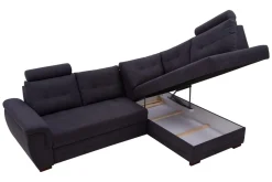 New Exline Narożnik z 2 zagłówkami ciemnoszary FALCO prawy