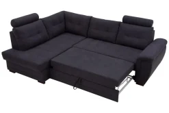 New Exline Narożnik z 2 zagłówkami ciemnoszary FALCO lewy