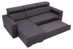 Outlet Exline Narożnik z ekoskóry ciemnoszary MATRIX