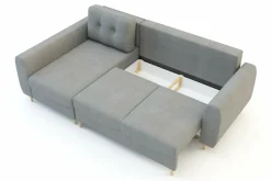 New Fresh Narożnik z funkcją spania szary TENDER lewy
