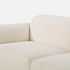 Best inny Narożnik z tkaniną bouclé jasnobeżowy CAMELLIA prawy