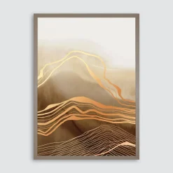 Sale inny Obraz w brązowej ramie BROWN WAVES I 50x70 cm