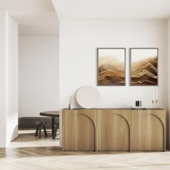 Sale inny Obraz w brązowej ramie BROWN WAVES II 50x70 cm