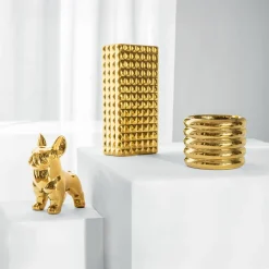 Donice, Osłonki I Kwietniki^Osłonka na doniczkę złota 15 cm