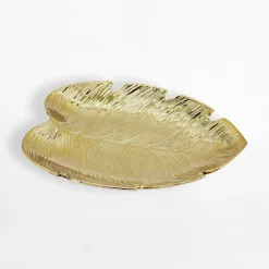 Sale inny Patera dekoracyjna liść złota 31 cm