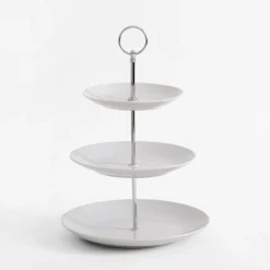 Discount Patera 3-poziomowa porcelanowa biała 35 cm