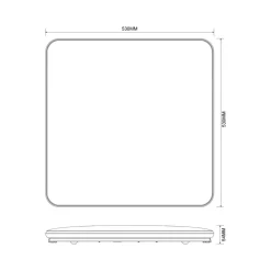 Hot Zumaline Plafon kwadratowy LED 50W chrom OMAR 53 cm