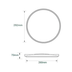 Clearance LED-POL Plafon LED okrągły 18W jasne drewno ORO-OLMO 29,2 cm