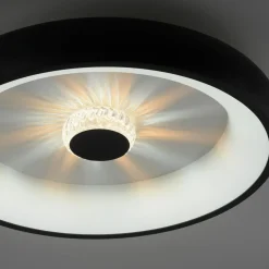 New Paul Neuhaus Plafon LED 29W czarny VERTIGO z pilotem fi 46,5 cm