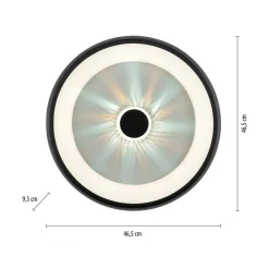 New Paul Neuhaus Plafon LED 29W czarny VERTIGO z pilotem fi 46,5 cm