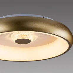 Clearance Paul Neuhaus Plafon LED 29W złoty VERTIGO z pilotem fi 46,5 cm