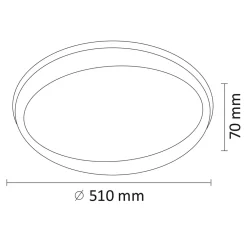 Plafony|Wszystkie Lampy Sufitowe^Plafon LED z pilotem biały GLOSSY 2 50 cm