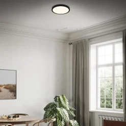 Best Plafon LED z pilotem czarny RUNA 38 cm