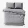 Outlet inny Pościel bawełniana adamaszek szara PURE 160x200 cm