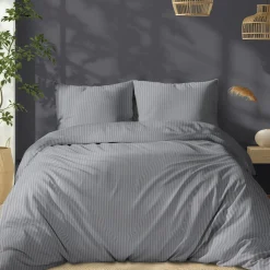 Outlet inny Pościel bawełniana adamaszek szara PURE 160x200 cm
