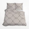 Outlet inny Pościel bawełniana geometryczna kremowo-biała HOME SATIN 220x200 cm