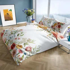 Clearance Faro Pościel z satyny bawełnianej polne kwiaty NOBILE 140x200 cm