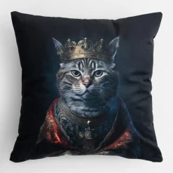 Discount inny Poduszka dekoracyjna KRÓL KOT 50x50 cm