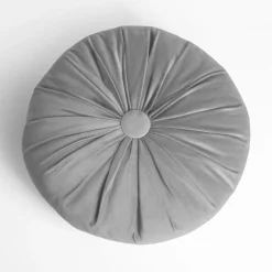 Clearance Poduszka dekoracyjna okrągła jasnoszara SELMA 40 cm