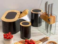 Discount Prima Cucina Pojemnik metalowy z tabliczką kredową 15 cm