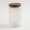 Discount inny Pojemnik szklany z akacjową pokrywką 1000 ml