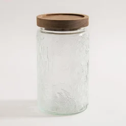Discount inny Pojemnik szklany z akacjową pokrywką 1000 ml