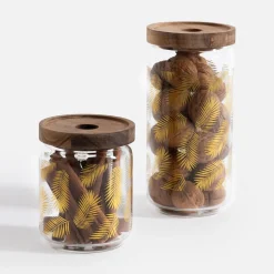 Discount inny Pojemnik szklany z akacjową pokrywą 495 ml