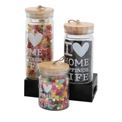 Discount Prima Cucina Pojemnik szklany z drewnianą pokrywką 700 ml
