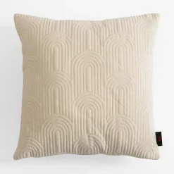 Discount inny Poszewka welurowa geometryczna kremowa JONES 45x45 cm