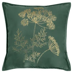 Best Estetica Poszewka welurowa z motywem roślinnym zielona HERBS 45x45 cm