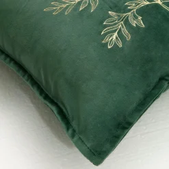 Best Estetica Poszewka welurowa z motywem roślinnym zielona HERBS 45x45 cm