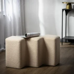 inny Pufy I Podnóżki^Puf boucle kremowy INTOPP