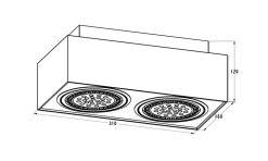 Outlet Zumaline Reflektor 2-punktowy natynkowy czarny BOXY CL 2