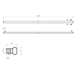 Relingi I Zawieszki^Reling do kuchni czarny OVAL MODERN 100 cm