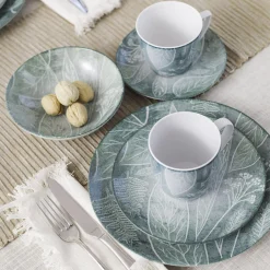 Lubiana Miski, Patery I Półmiski^Salaterka porcelanowa niebieska CZTERY PORY ROKU 17,5 cm