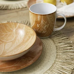 New Lubiana Salaterka porcelanowa pomarańczowa CZTERY PORY ROKU 17,5 cm