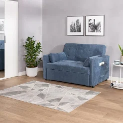 Sale Sofa 133 cm niebieska SYLWERO