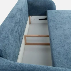inny Sofa 3 osobowa, rozkładana z pojemnikiem granatowa PORTO