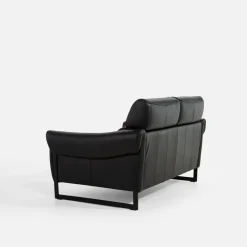 Online Trend Line Sofa 2 osobowa skórzana czarna MILANO
