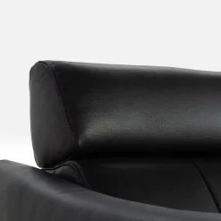 Online Trend Line Sofa 2 osobowa skórzana czarna MILANO