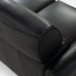 Online Trend Line Sofa 2 osobowa skórzana czarna MILANO