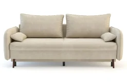 Online Sofa beżowa VAMOS nóżki orzech