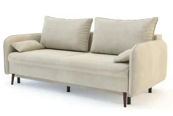 Online Sofa beżowa VAMOS nóżki orzech